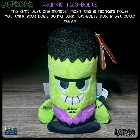 Barkbox Other - NWT Bark Box Frankie Two Bolts Frankenstein Halloween Plush Green Sz L Dog Toy